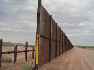 A section of border fencing in southern Arizona. Photo by Leigh Barrick.